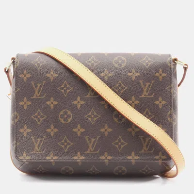 Pre-owned Louis Vuitton Musette Tango Long Strap Brown Monogram Canvas Shoulder Bag