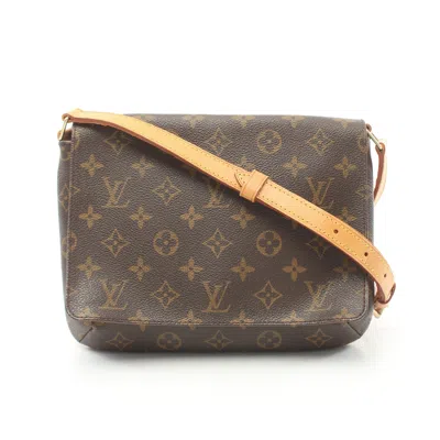 Pre-owned Louis Vuitton Musette Tango Long Strap Monogram Shoulder Bag Pvc Leather Brown