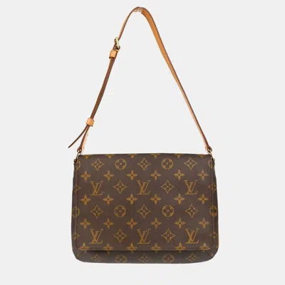 Pre-owned Louis Vuitton Musette Tango Monogram Canvas Short Shoulder Bag In Brown