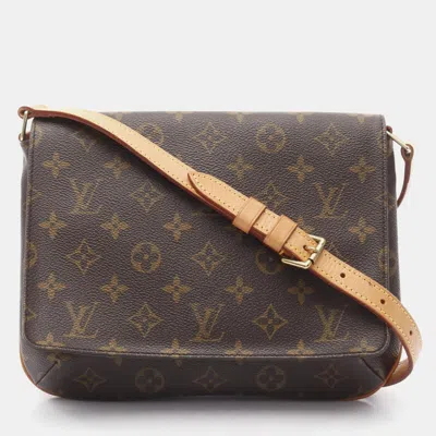 Pre-owned Louis Vuitton Musette Tango Short Shoulder Bag Monogram Canvas In Brown