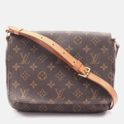 Pre-owned Louis Vuitton Musset Tango Short Shoulder Bagmonogram Canvas In Brown