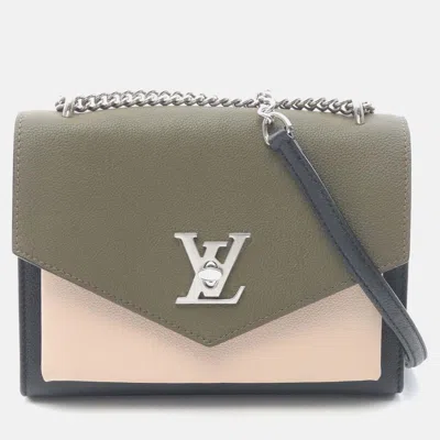 Pre-owned Louis Vuitton My Lockme Bb Chain Shoulder Bag Leather Khaki Beige In Sand