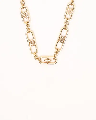 Pre-owned Louis Vuitton My Lv Chain Necklace In Gold
