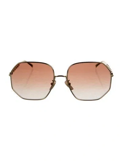 Pre-owned Louis Vuitton My Lv Chain Oversize Sunglasses In Gold