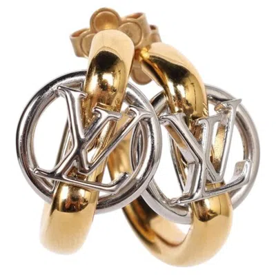 Pre-owned Louis Vuitton My Lv Hoop Earrings In Metal In Gold And Silver In Multiple