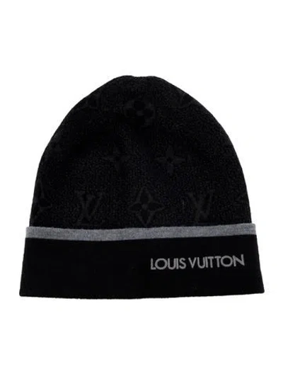 Pre-owned Louis Vuitton My Monogram Eclipse Beanie Hat In Black