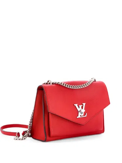 Pre-owned Louis Vuitton Mylockme Handbag Leather Bb Crossbody Bag In Red