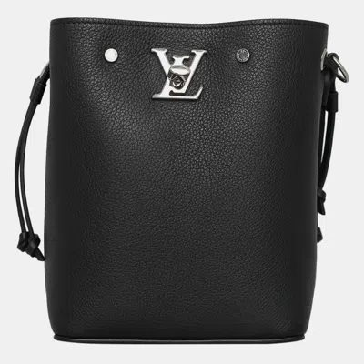 Pre-owned Louis Vuitton Nano Lockme Bucket Bag In Black