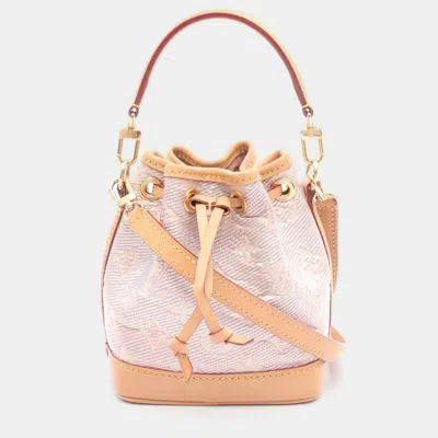 Pre-owned Louis Vuitton Nano Noe Hand Crossbody Bag Monogram Laminated Jacquard Pk In Brown