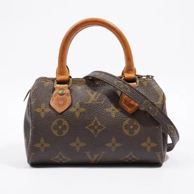 Pre-owned Louis Vuitton Nano Speedy Monogram Coated Canvas In Brown
