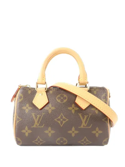 Louis Vuitton Nano Speedy Monogram Shoulder Bag In Brown