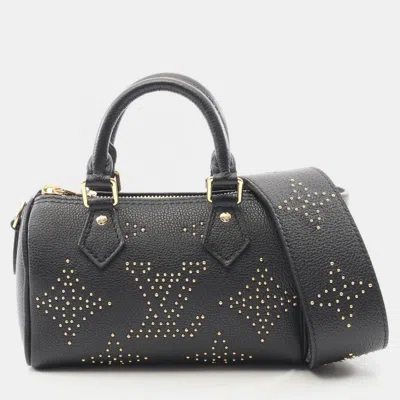 Pre-owned Louis Vuitton Nano Speedy Studs Monogram Empreinte Black Shoulder Handbag