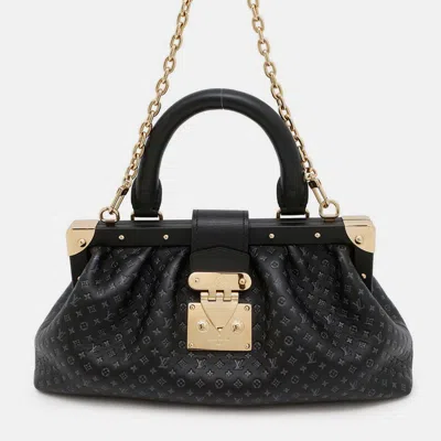 Pre-owned Louis Vuitton Nanogram Calf Leather Monogram Clutch Bag Black