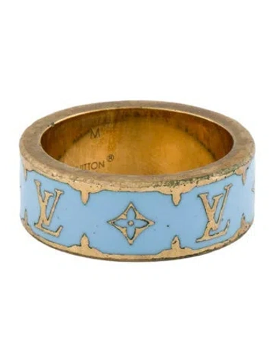 Pre-owned Louis Vuitton Nanogram Enamel Band Ring In Multi