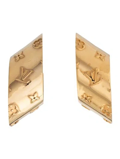 Pre-owned Louis Vuitton Nanogram Hoop Earrings In Multicolor