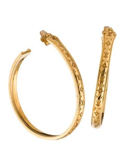 Pre-owned Louis Vuitton Nanogram Sweet Dreams Hoop Earrings In Multi