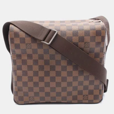 Pre-owned Louis Vuitton Naviglio Damier Ebene Canvas Shoulder Crossbody Messenger Bag In Brown