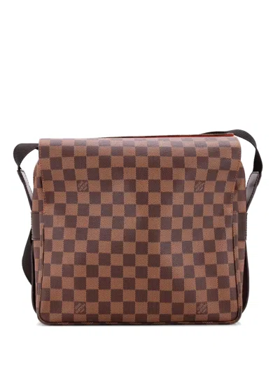 Pre-owned Louis Vuitton Naviglio Handbag Damier Crossbody Bag In Brown