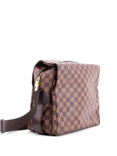 Pre-owned Louis Vuitton Naviglio Handbag Damier Crossbody Bag In Brown
