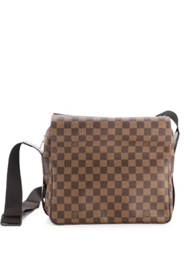 Pre-owned Louis Vuitton Naviglio Handbag Damier Crossbody Bag In Brown