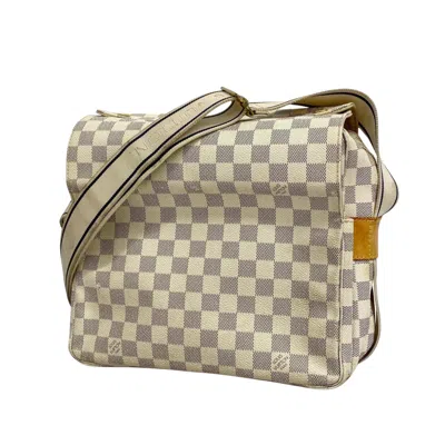 Pre-owned Louis Vuitton Naviglio White Canvas Shopper Bag ()