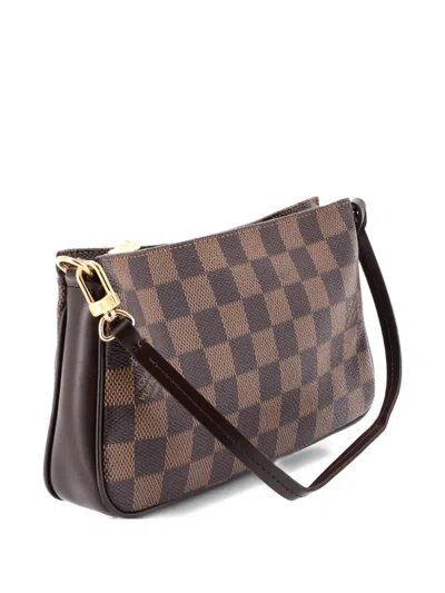 Pre-owned Louis Vuitton Navona Pochette Accessoires Damier Clutch Bag In Brown