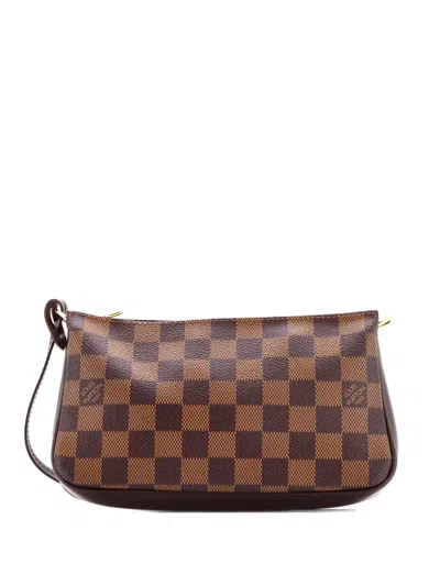 Pre-owned Louis Vuitton Navona Pochette Accessoires Damier Clutch Bag In Brown