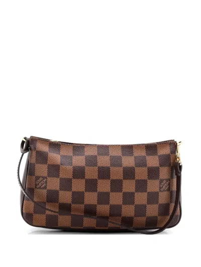Pre-owned Louis Vuitton Navona Pochette Accessoires Damier Clutch Bag In Brown