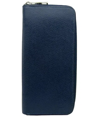 Pre-owned Louis Vuitton Navy & Ocean Taiga Leather Wallet (authentic )