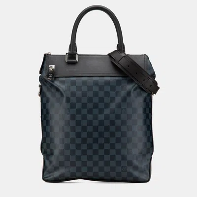 Pre-owned Louis Vuitton Navy Blue Damier Cobalt Greenwich Tote