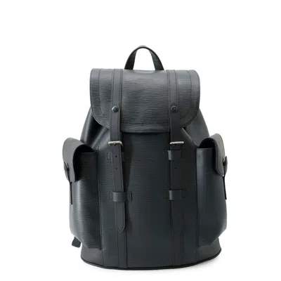 Pre-owned Louis Vuitton Navy Blue Epi Leather Backpack ()