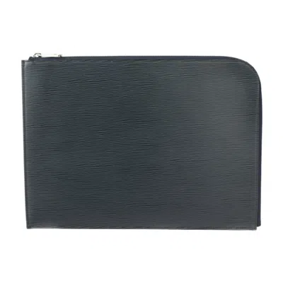 Pre-owned Louis Vuitton Navy Blue Epi Leather Clutch Bag Handbag Pochette ()