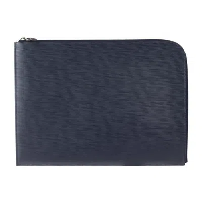 Pre-owned Louis Vuitton Navy Blue Epi Leather Clutch Bag Handbag ()
