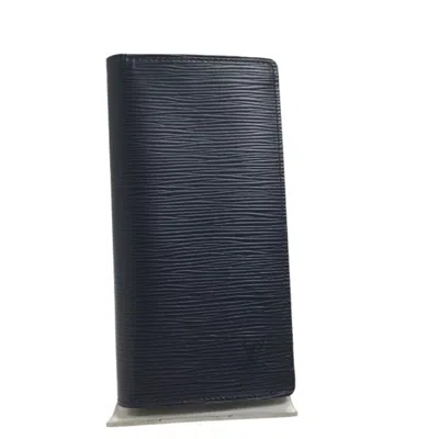 Pre-owned Louis Vuitton Navy Blue Epi Leather Long Wallet (bi-fold) ()