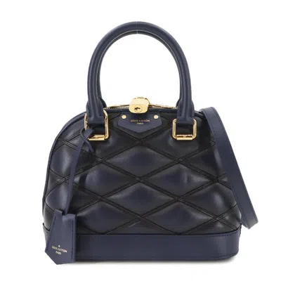 Pre-owned Louis Vuitton Navy Blue Leather Shoulder Bag ()
