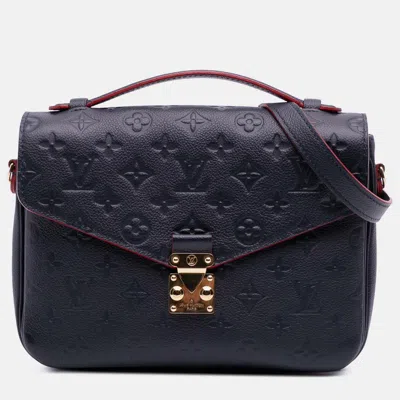 Pre-owned Louis Vuitton Navy Blue Monogram Empreinte Pochette Metis
