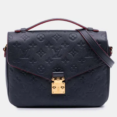 Pre-owned Louis Vuitton Navy Blue Monogram Empreinte Pochette Metis
