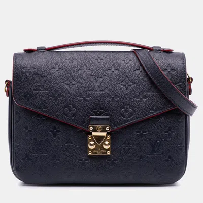 Pre-owned Louis Vuitton Navy Blue Monogram Empreinte Pochette Metis