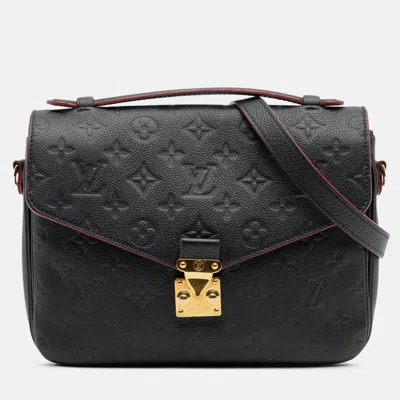 Pre-owned Louis Vuitton Navy Blue Monogram Empreinte Pochette Metis
