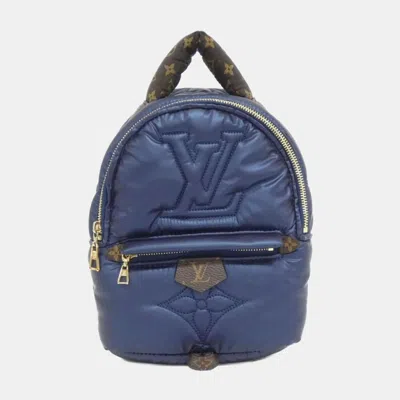 Pre-owned Louis Vuitton Navy Blue Monogram Nylon Pillow Palm Springs Mini Backpack
