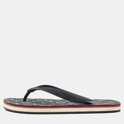 Pre-owned Louis Vuitton Navy Blue Rubber Molitor Thong Flats Size 41.5