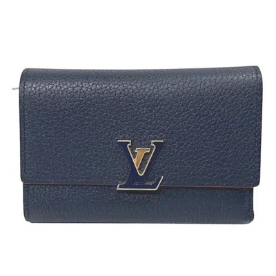 Pre-owned Louis Vuitton Navy Cuir Ombre Leather Wallet (tri-fold) ()