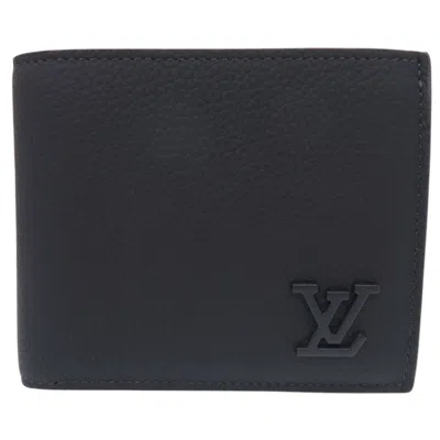 Pre-owned Louis Vuitton Navy Leather Wallet (bi-fold) ()