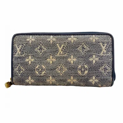 Pre-owned Louis Vuitton Navy Long Wallet (bi-fold) () In Blue
