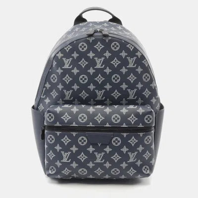 Pre-owned Louis Vuitton Navy Monogram Canvas Discovery Backpack In Navy Blue