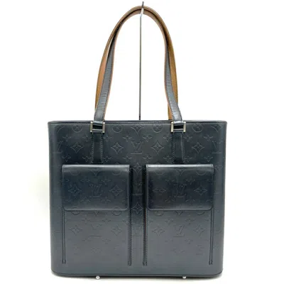 Pre-owned Louis Vuitton Navy Monogram Mat Leather Tote Bag () In Blue