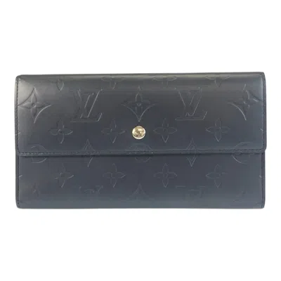 Pre-owned Louis Vuitton Navy Monogram Mat Long Wallet (tri-fold) ()