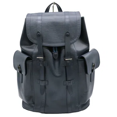 Pre-owned Louis Vuitton Navy Navy Blue Epi Leather Backpack ()