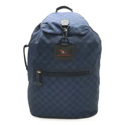 Pre-owned Louis Vuitton Navy Nylon Leather Backpack ()