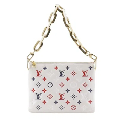 Pre-owned Louis Vuitton Navy Red Color White Leather Shoulder Bag ()